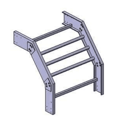 زانویی عمودی داخلی ۹۰ درجه نردبان کابل FRP/GRP