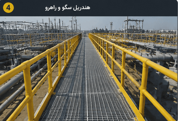 هندریل FRP اطراف سکو و راهروی صنعتی برای حفاظت کارکنان